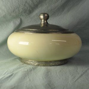 vintage Cosi Tabellini CT ceramic pewter urn bowl with lid (103)